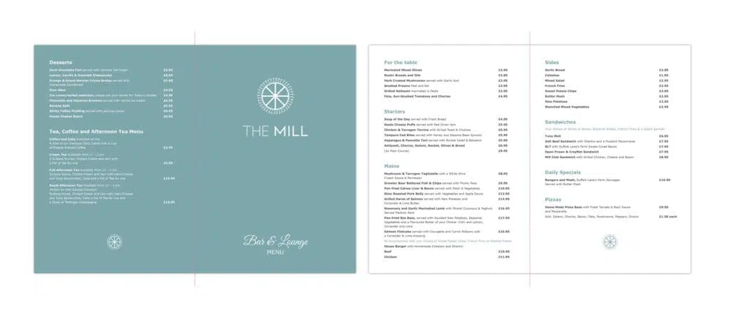 The Mill Menu