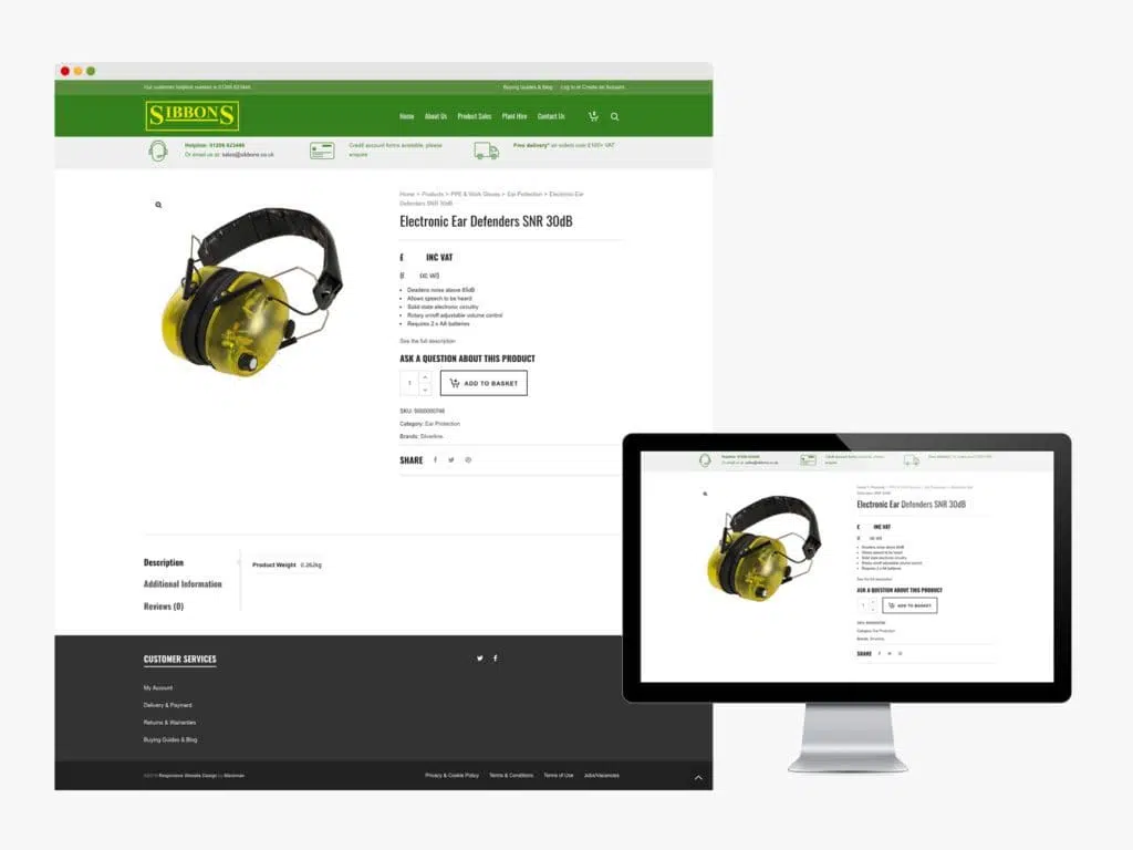 Sibbons Plant Hire Website Redesign
