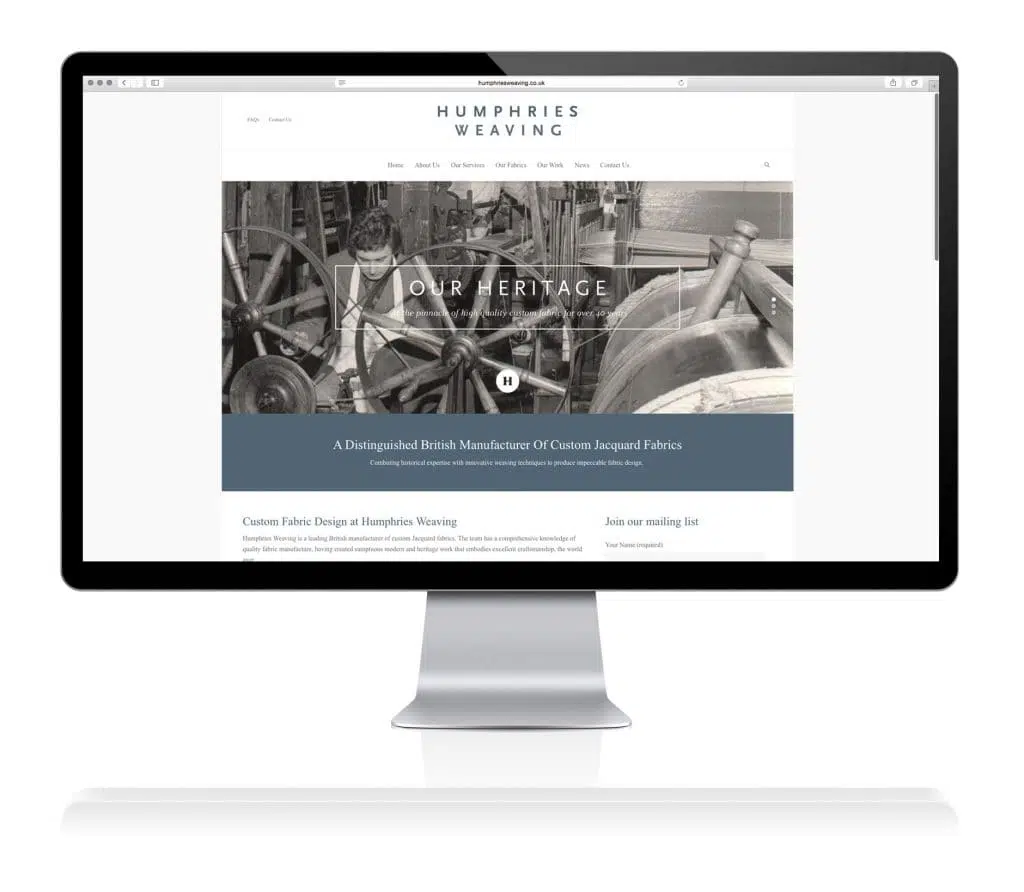 Humphries Weaving - Responsive Website Design