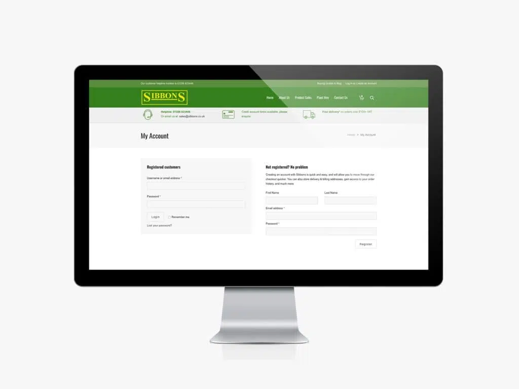 Sibbons Plant Hire Website Redesign