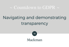 Countdown to GDPR: Navigating & Demonstrating Transparency