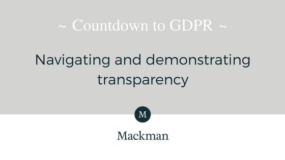 Countdown to GDPR: Navigating Transparency