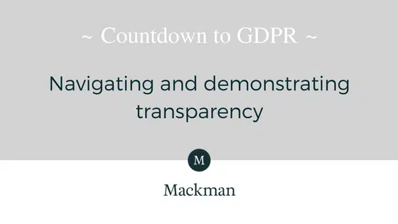 Countdown to GDPR: Navigating Transparency
