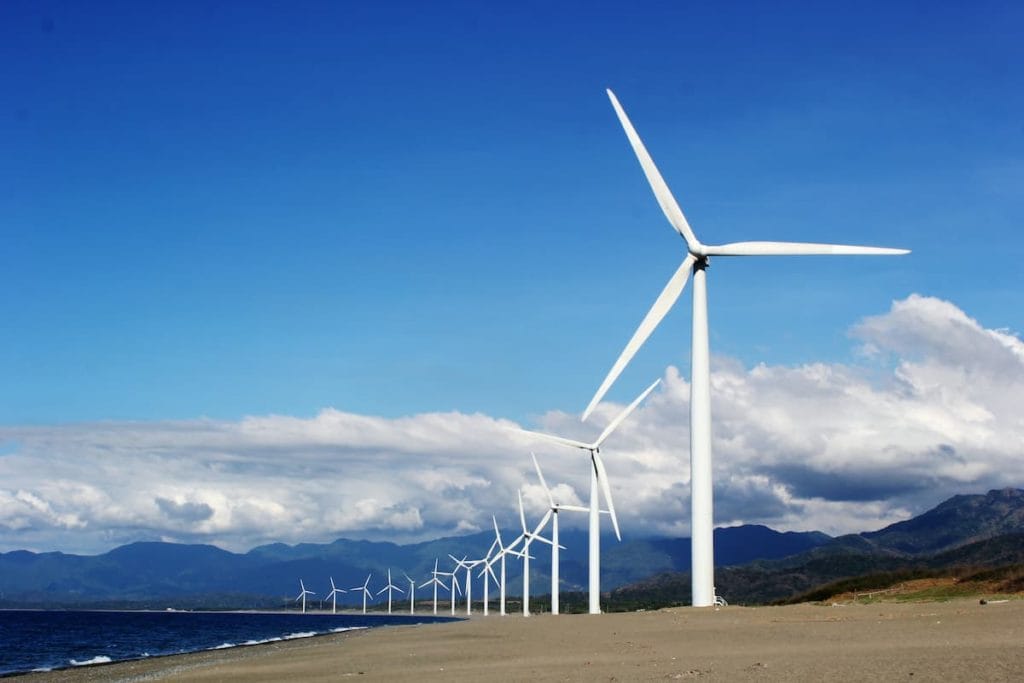 Sustainability Wind Turbines On The Beach