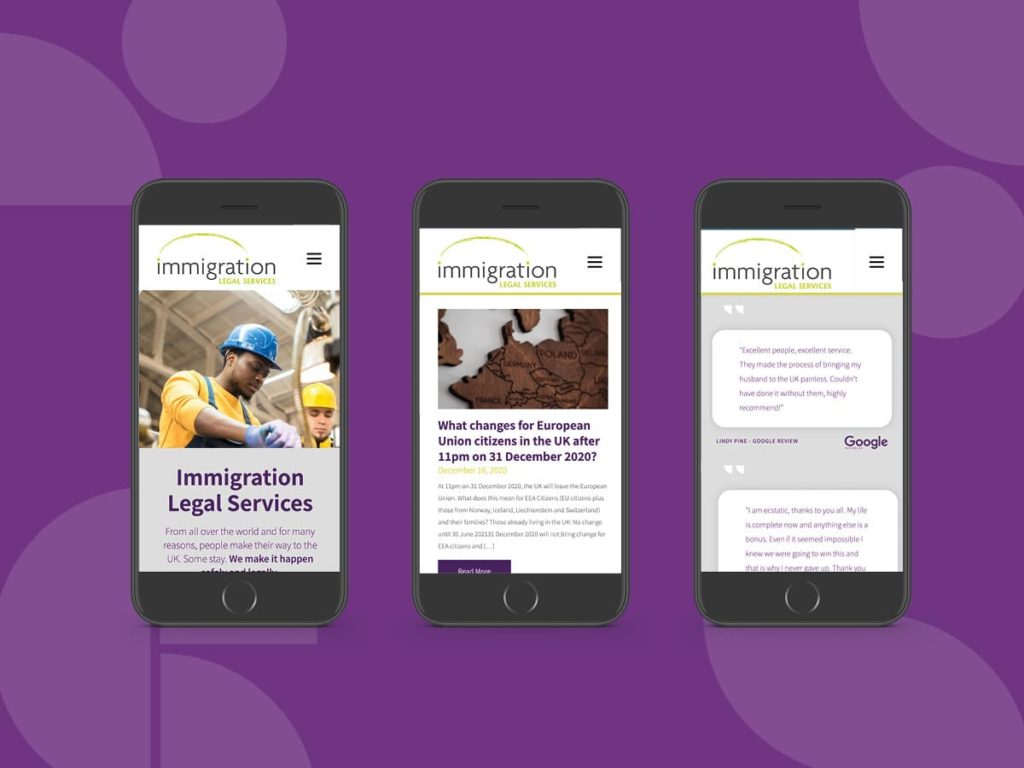 Immigration Legal Services - Website Phone mock-up
