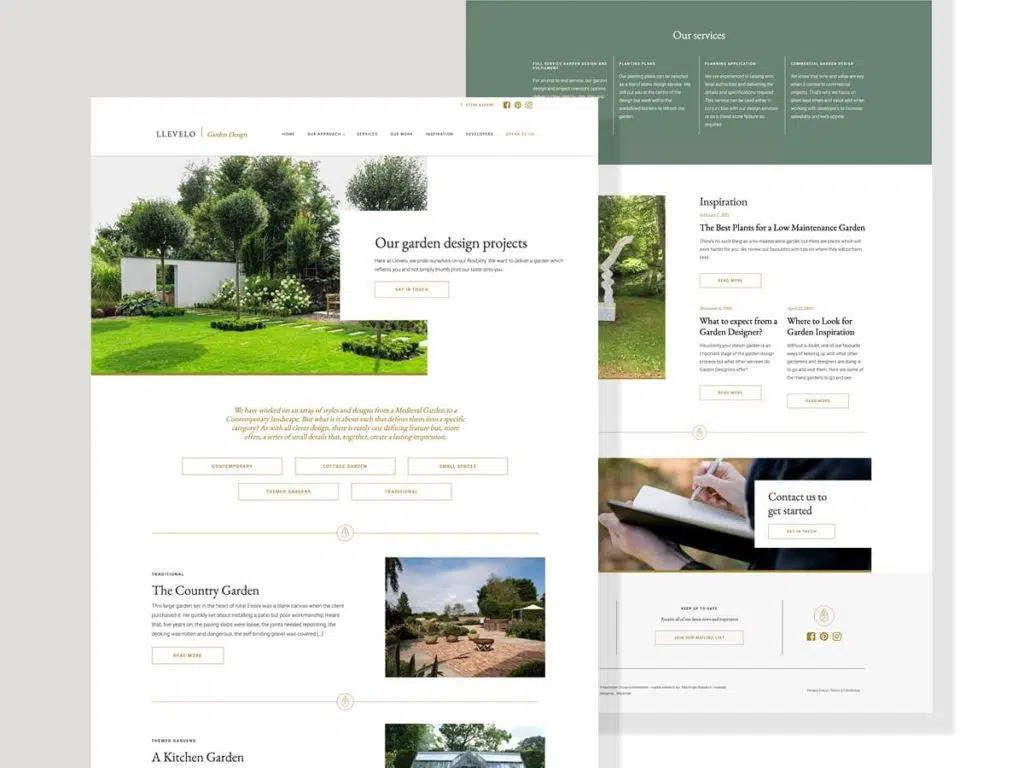Llevelo Website - Page Layout Design