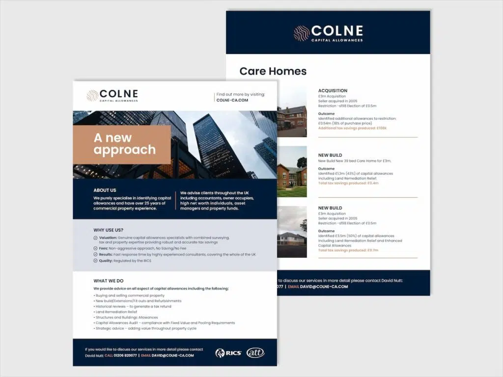 Colne Capital Allowances website mockup