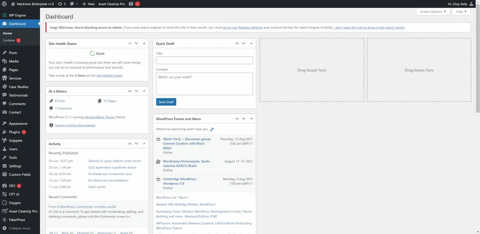 WordPress Dashboard