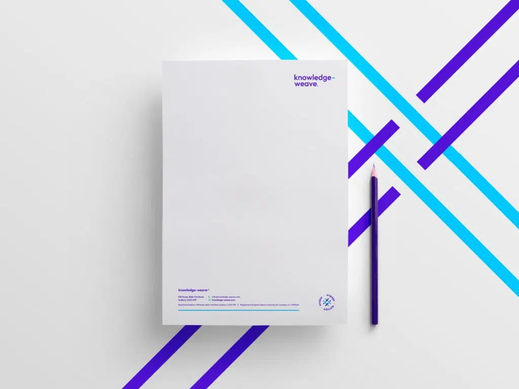 A visual of the knowledge-weave letterhead design | Branding Services delivered by Mackman