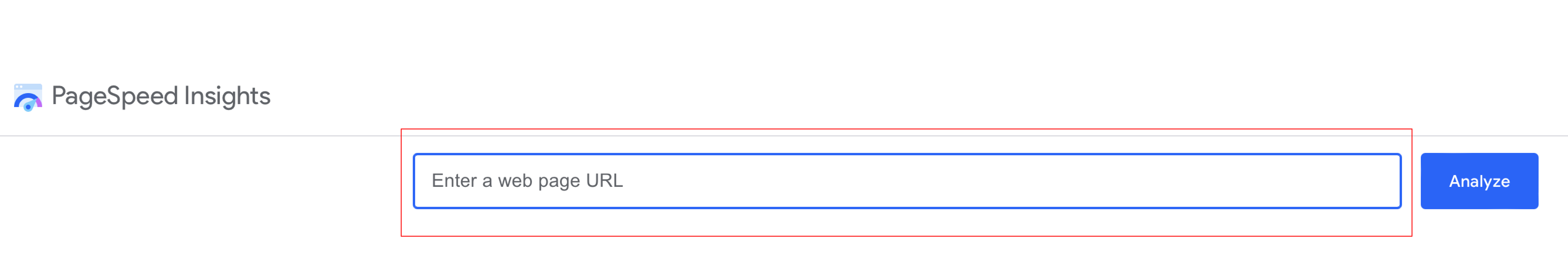 Google Pagespeed Insights Tutorial Step 2 - Enter URL