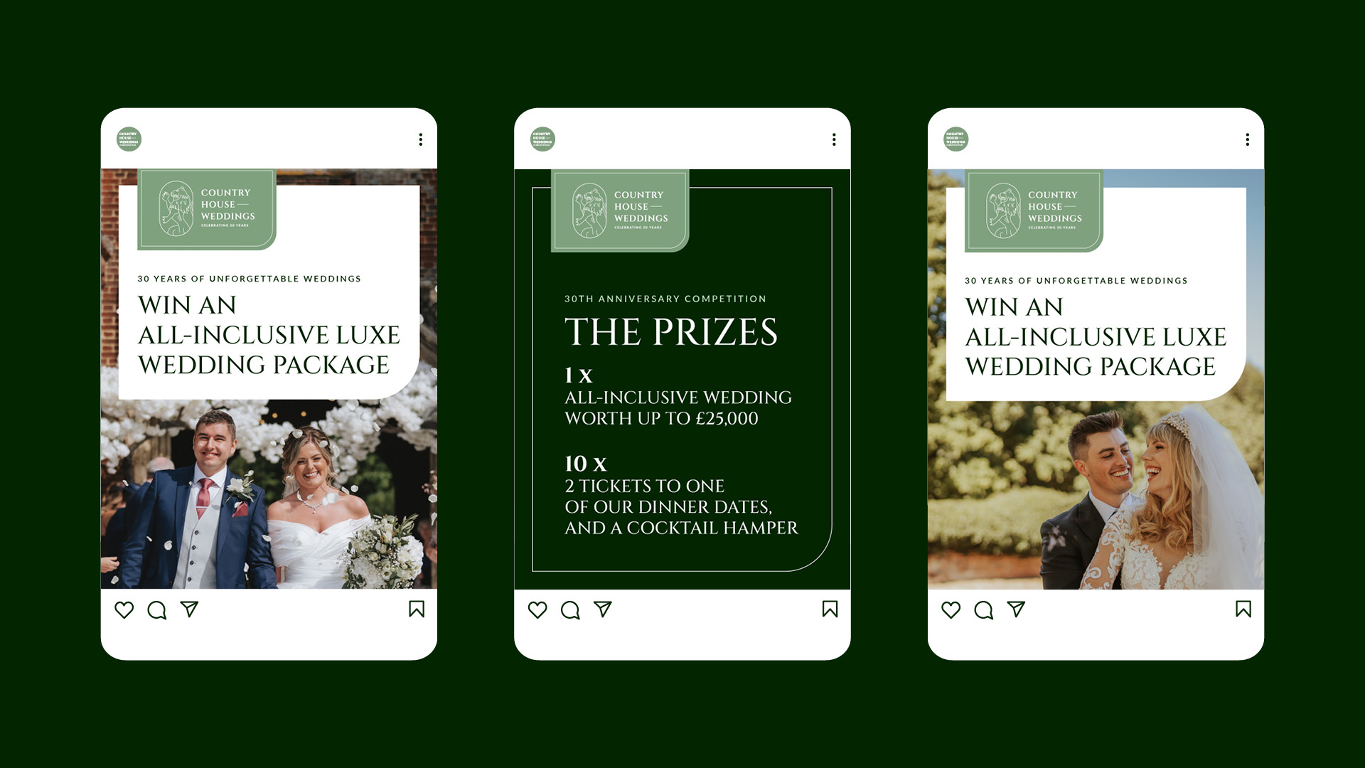 Country House Weddings 30th Anniversary Social Media Design