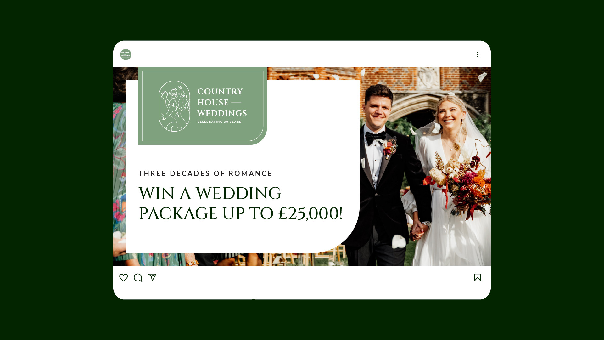 Country House Weddings 30th Anniversary Social Media Design